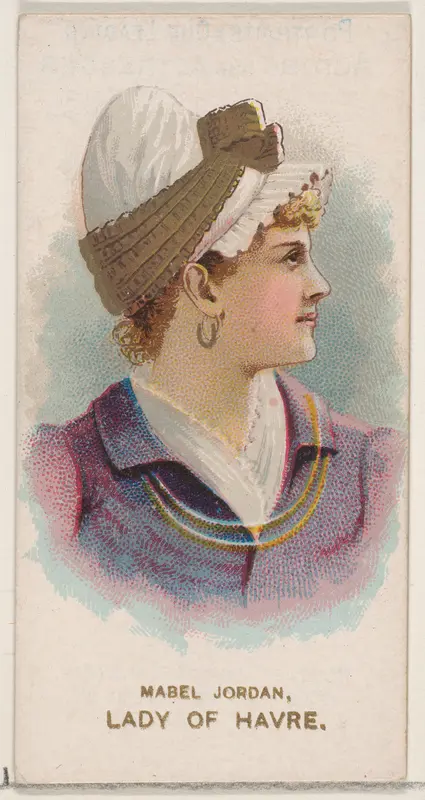 Mabel Jordan Dressed as a Lady of Havre, from the set Actors and Actresses, Second Series (N71) for Duke brand cigarettes Wall Art by W. Duke, Sons & Co. - High-Resolution Digital Print