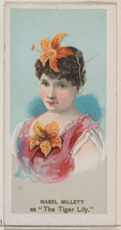 Mabel Millett as "The Tiger Lily," from the series Fancy Dress Ball Costumes (N73) for Duke brand cigarettes Wall Art by W. Duke, Sons & Co. - High-Resolution Digital Print