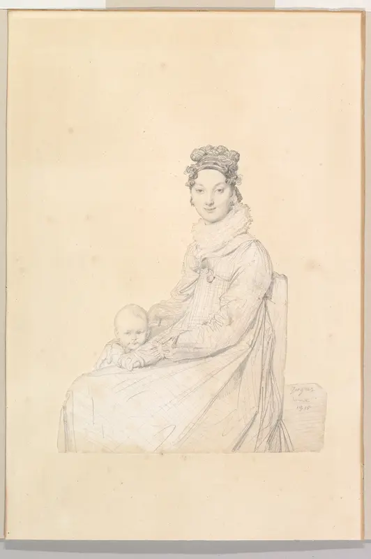 Madame Alexandre Lethière, née Rosa Meli, and Her Daughter, Letizia Wall Art by Jean Auguste Dominique Ingres - High-Resolution Digital Print
