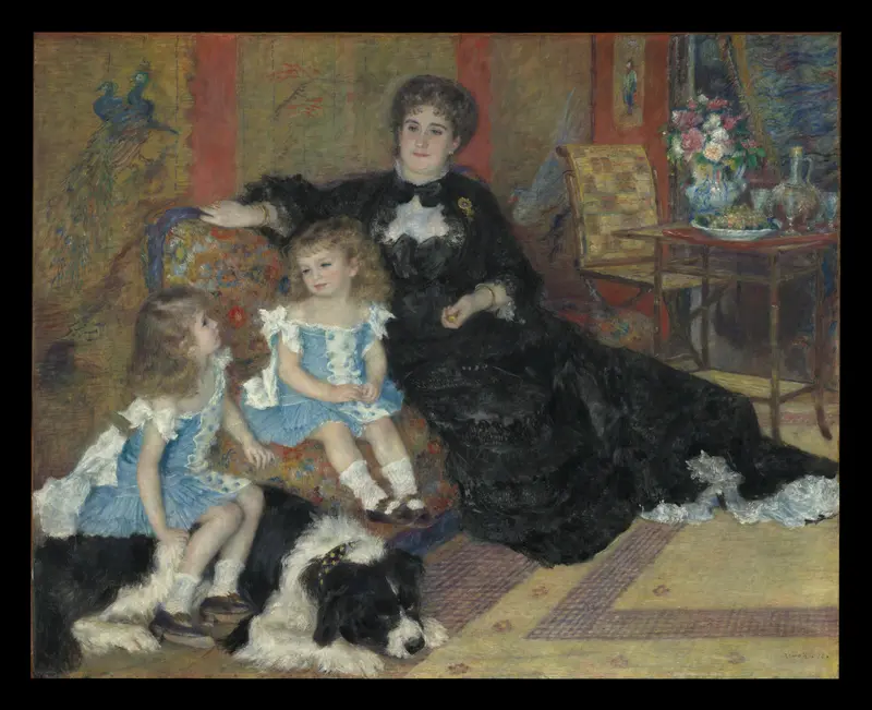 Madame Georges Charpentier (Marguerite-Louise Lemonnier, 1848–1904) and Her Children, Georgette-Berthe (1872–1945) and Paul-Emile-Charles (1875–1895) Wall Art by Auguste Renoir - High-Resolution Digital Print