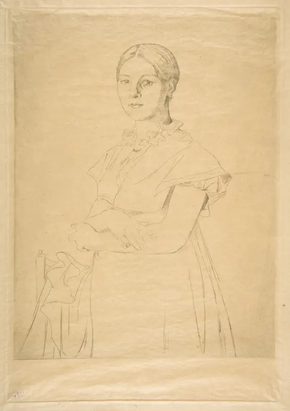 Madame Granger, after Ingres Wall Art by Félix Bracquemond - High-Resolution Digital Print