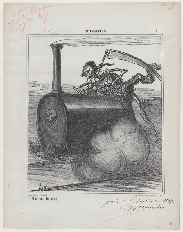 Madame is moving, from 'News of the day' Wall Art by Honoré Daumier - High-Resolution Digital Print