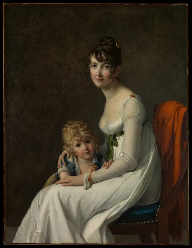 Madame Philippe Panon Desbassayns de Richemont (Jeanne Eglé Mourgue, 1778–1855) and Her Son, Eugène (1800–1859) Wall Art by Marie Guillemine Benoist - High-Resolution Digital Print