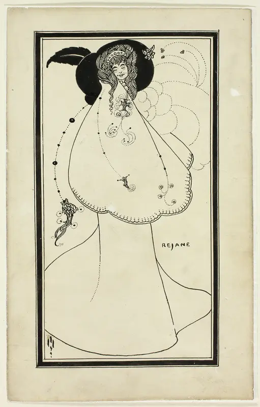 Madame Réjane Wall Art by Imitator of Aubrey Vincent Beardsley - High-Resolution Digital Print