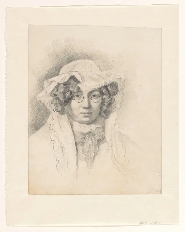 Madame Robin, met een bril op en een kanten muts Wall Art by Pieter Christoffel Wonder - High-Resolution Digital Print