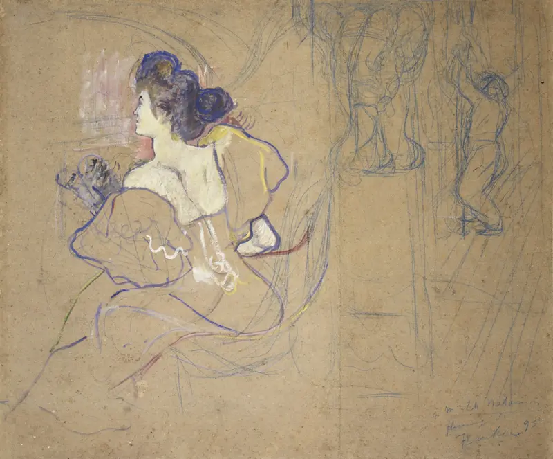 Madame Thadée Natanson (Misia Godebska, 1872–1950) at the Theater Wall Art by Henri de Toulouse-Lautrec - High-Resolution Digital Print