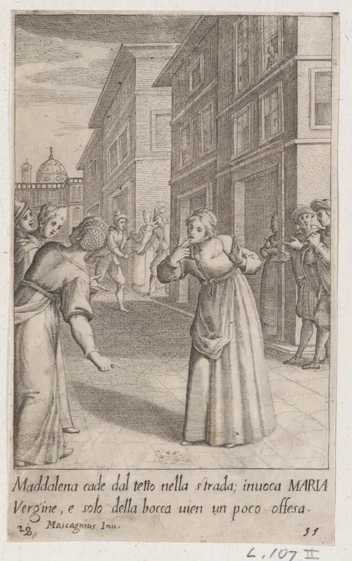 Maddalena, from Scelta d'Alcuni Miracoli e Grazie della Santissima Nunziata di Firenze (Selection of Some Miracles and Graces that Occurred in the Church of the Annunziata in Florence) Wall Art by Jacques Callot - High-Resolution Digital Print
