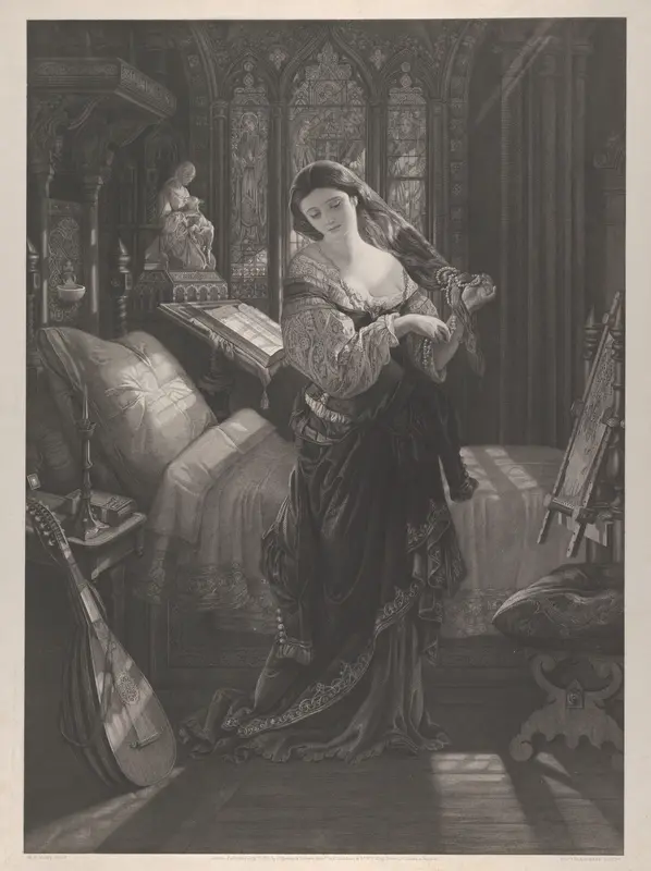 Madeline after Prayer, from "The Eve of St. Agnes" by John Keats, stanza XIX, lines 4-5 Wall Art by Daniel Maclise - High-Resolution Digital Print