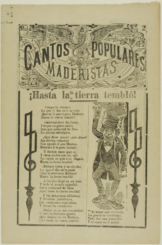 Madero Folk Songs: Even the Ground Trembled Wall Art by José Guadalupe Posada - High-Resolution Digital Print