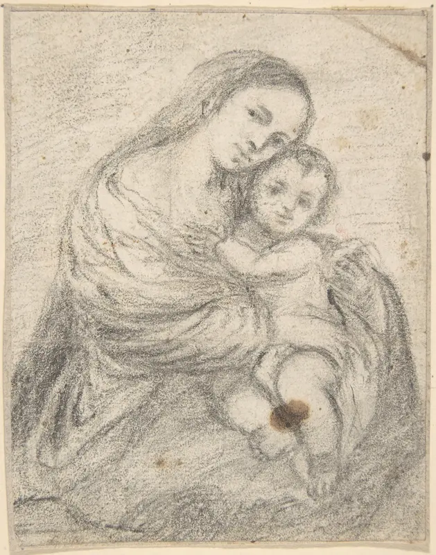 Madonna and Child Wall Art by Anonymous, Spanish, School of Seville, 17th century - High-Resolution Digital Print