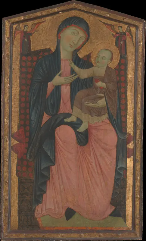 Madonna and Child Enthroned Wall Art by Master of the Magdalen - High-Resolution Digital Print