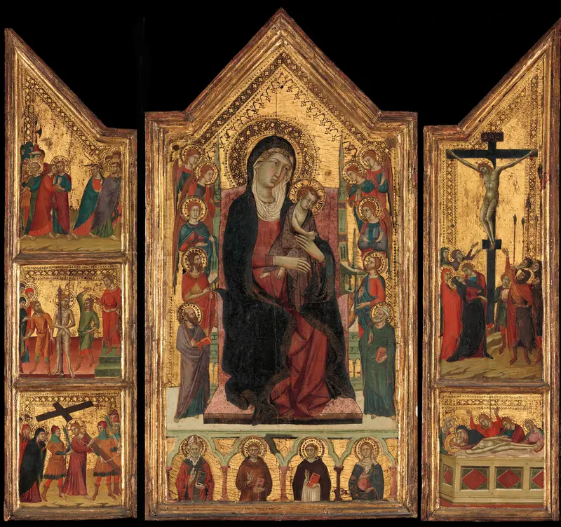 Madonna and Child Enthroned Wall Art by Master of Monte Oliveto - High-Resolution Digital Print