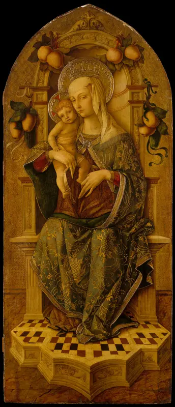 Madonna and Child Enthroned Wall Art by Nicola di Maestro Antonio d'Ancona - High-Resolution Digital Print
