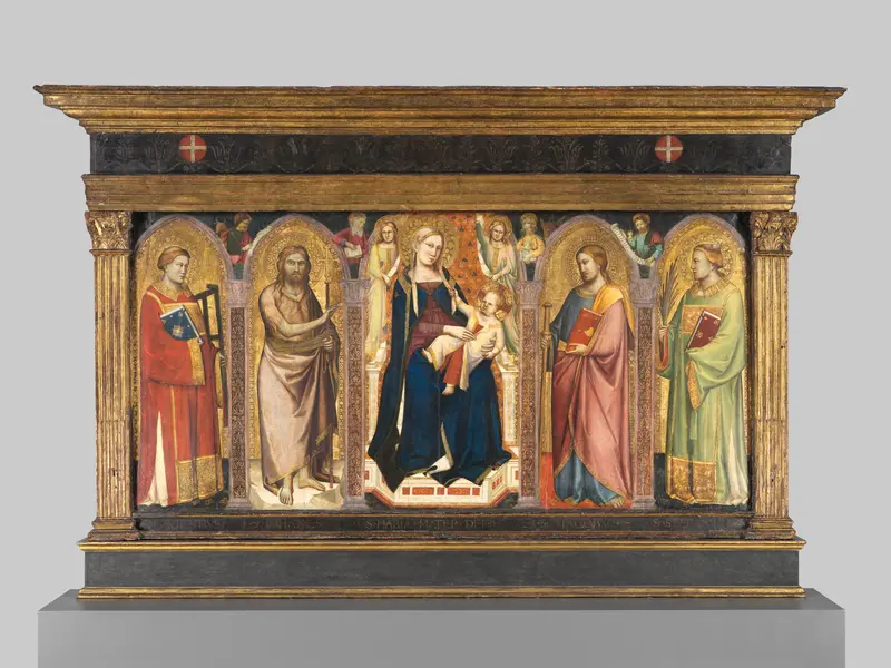 Madonna and Child Enthroned with Saints Wall Art by Taddeo Gaddi - High-Resolution Digital Print
