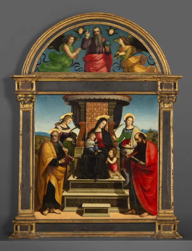 Madonna and Child Enthroned with Saints Wall Art by Raphael (Raffaello Sanzio or Santi) - High-Resolution Digital Print