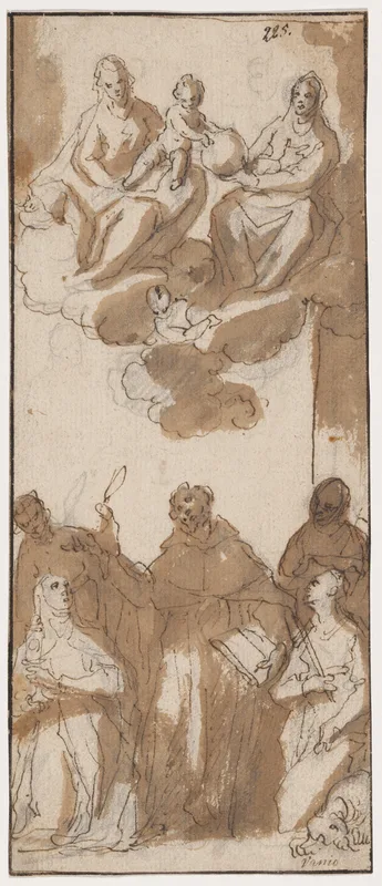 Madonna and Child in the Clouds, Adored by Saints Wall Art by Anonymous - High-Resolution Digital Print