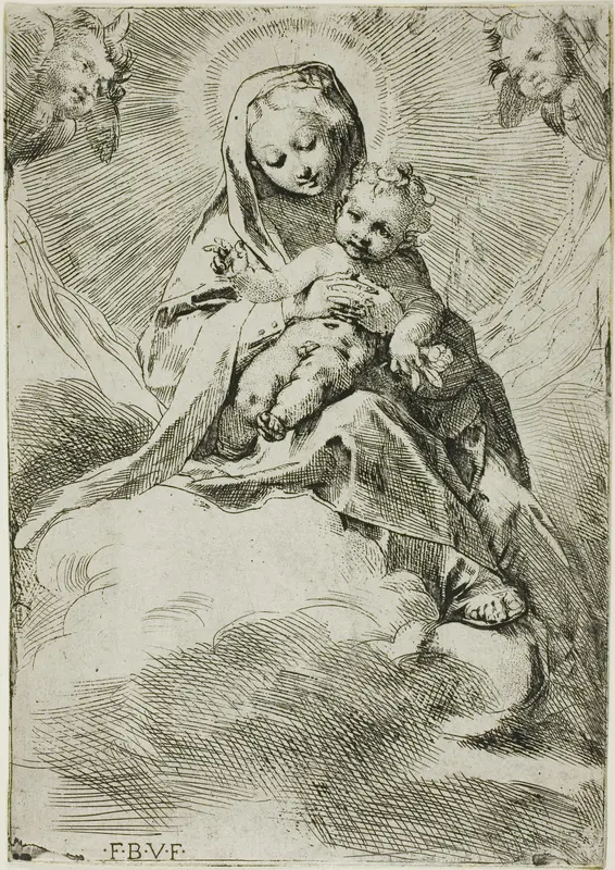 Madonna and Child on Clouds Wall Art by Federico Barocci - High-Resolution Digital Print