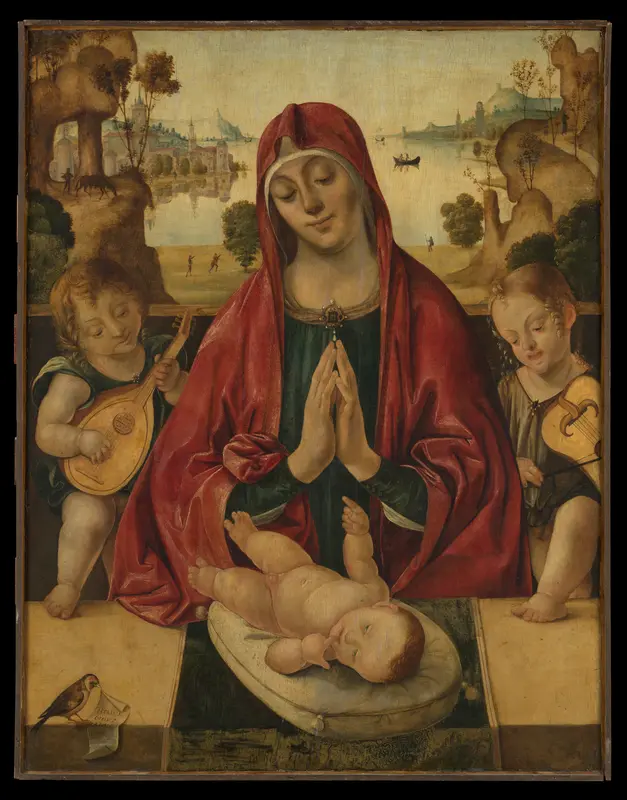 Madonna and Child with Angels Wall Art by Bernardino da Genoa - High-Resolution Digital Print