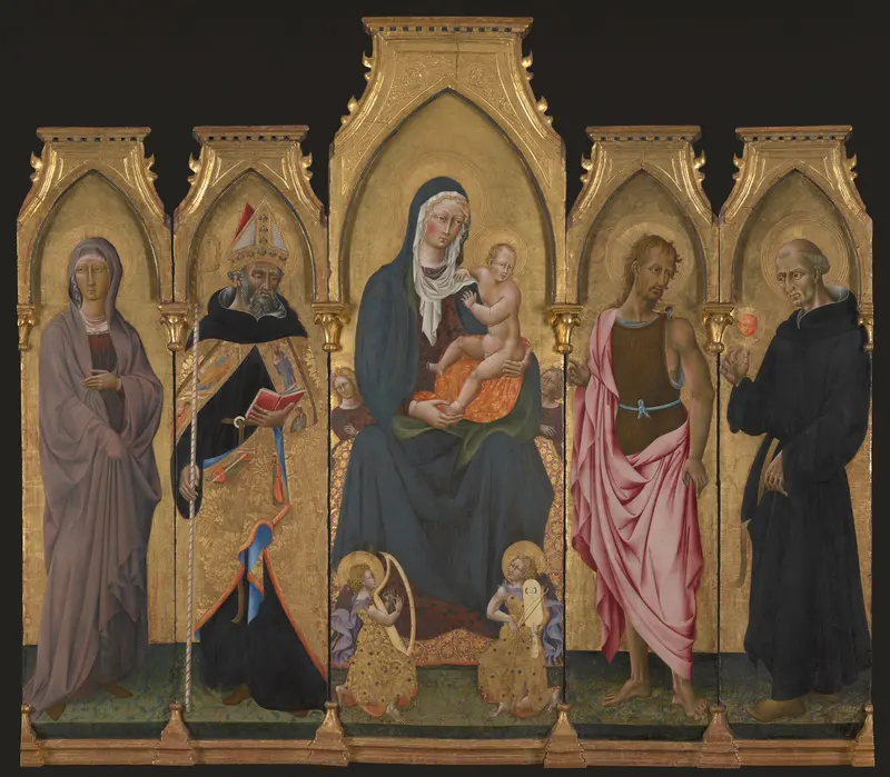Madonna and Child with Saints Wall Art by Giovanni di Paolo (Giovanni di Paolo di Grazia) - High-Resolution Digital Print