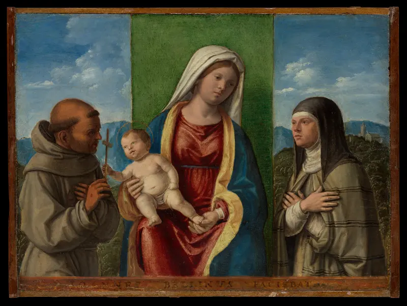 Madonna and Child with Saints Francis and Clare Wall Art by Cima da Conegliano (Giovanni Battista Cima) - High-Resolution Digital Print