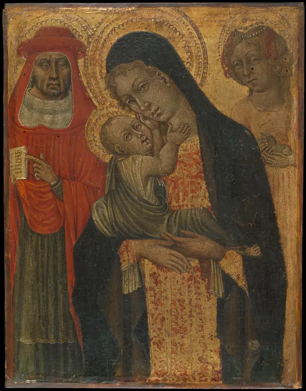 Madonna and Child with Saints Jerome and Agnes Wall Art by Giovanni di Paolo (Giovanni di Paolo di Grazia) - High-Resolution Digital Print