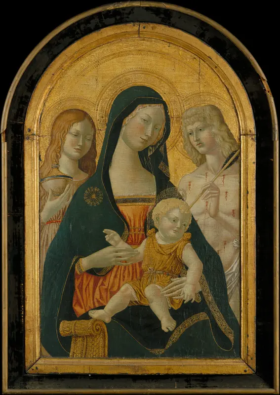 Madonna and Child with Saints Mary Magdalen and Sebastian Wall Art by Icilio Federico Ioni - High-Resolution Digital Print