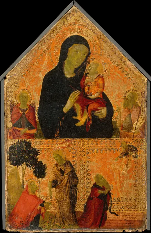 Madonna and Child with Saints Michael and John the Baptist; The Noli Me Tangere; The Conversion of Saint Paul Wall Art by Italian (Pisan) Painter - High-Resolution Digital Print