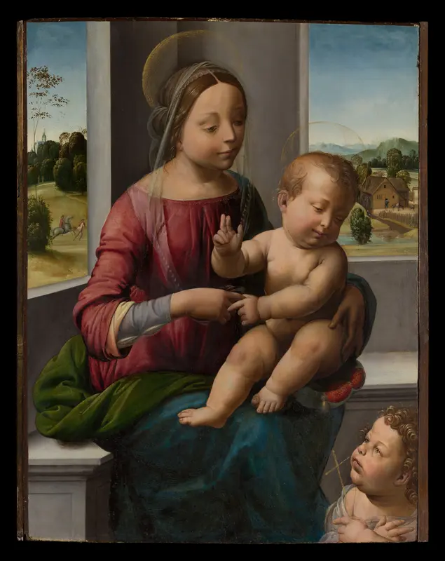 Madonna and Child with the Young Saint John the Baptist Wall Art by Fra Bartolomeo (Bartolomeo di Paolo del Fattorino) - High-Resolution Digital Print