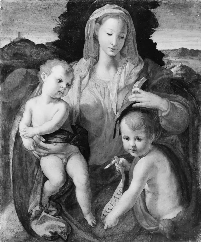 Madonna and Child with the Young Saint John the Baptist Wall Art by Italian (Florentine) Painter - High-Resolution Digital Print