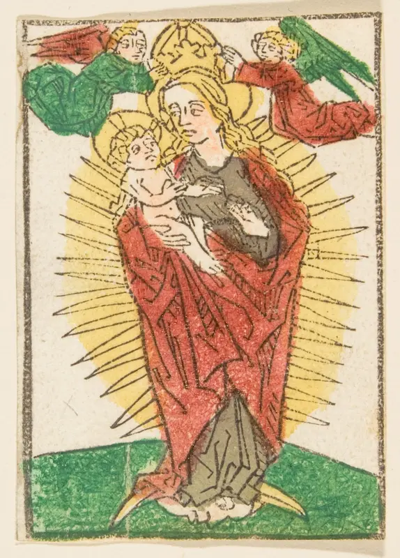 Madonna in Glory Crowned by Angels Wall Art by Anonymous, German, 15th century - High-Resolution Digital Print