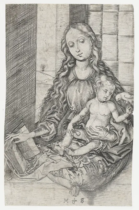 Madonna met kind en papegaai Wall Art by Unknown - High-Resolution Digital Print