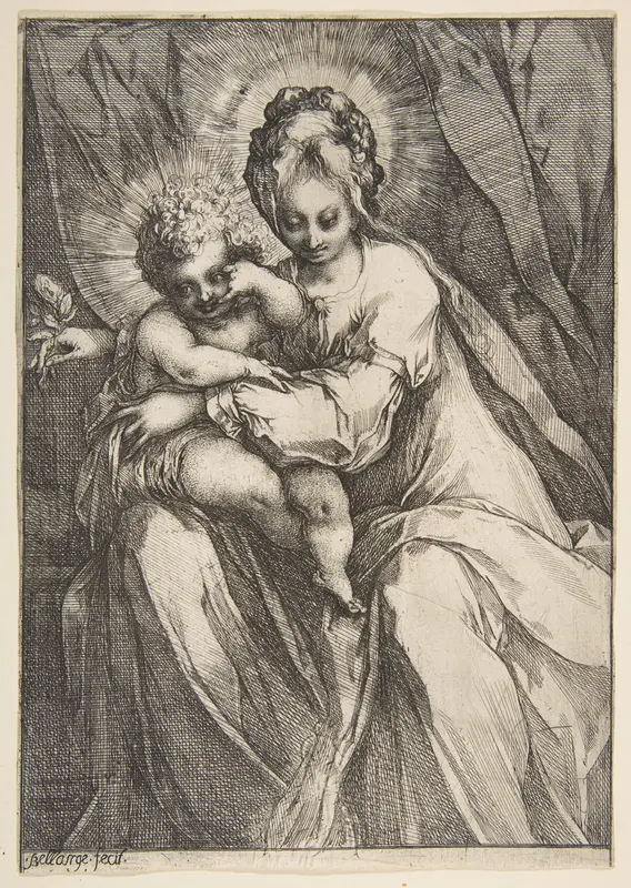 Madonna with a Rose Wall Art by Jacques Bellange - High-Resolution Digital Print