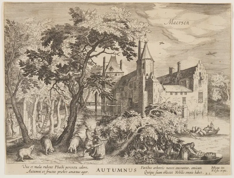 Maersen - Autumn, from The Seasons, View of Castles in the Vicinity of Amsterdam Wall Art by Hessel Gerritsz - High-Resolution Digital Print