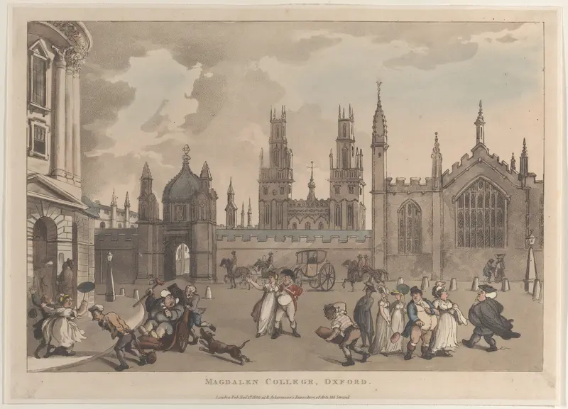 Magdalen College, Oxford Wall Art by Thomas Rowlandson - High-Resolution Digital Print