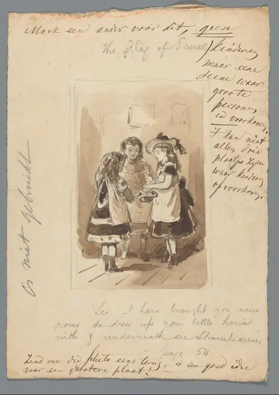 Maggie en Esther maken kennis met Flora Franklin Wall Art by Joseph Ludovic Scheidel - High-Resolution Digital Print