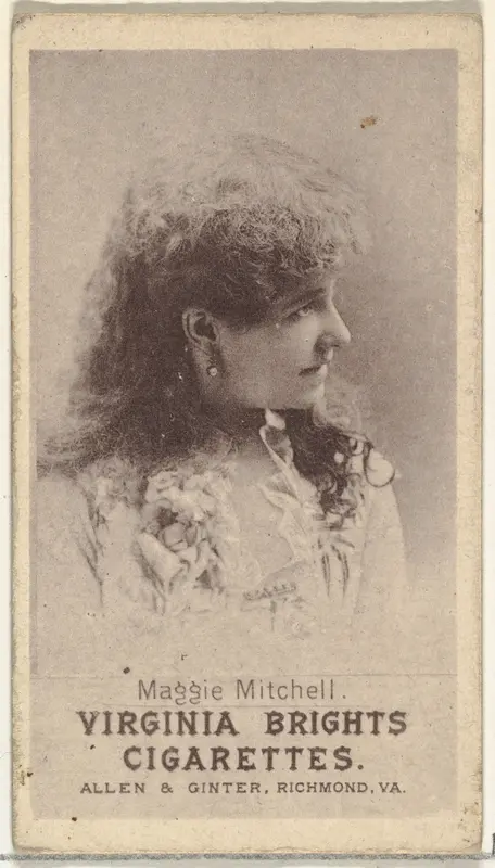 Maggie Mitchell, from the Actresses series (N67) promoting Virginia Brights Cigarettes for Allen & Ginter brand tobacco products Wall Art by Allen & Ginter - High-Resolution Digital Print