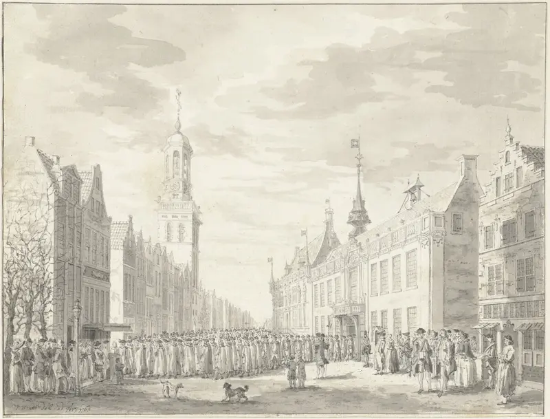 Magistraat van Kampen onderweg naar de keurpredikatie, 1760 Wall Art by Willem Writs - High-Resolution Digital Print