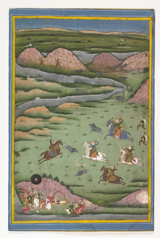 Maharana Amar Singh II or Sangram Singh Hunting Wild Boar Wall Art by Unknown - High-Resolution Digital Print