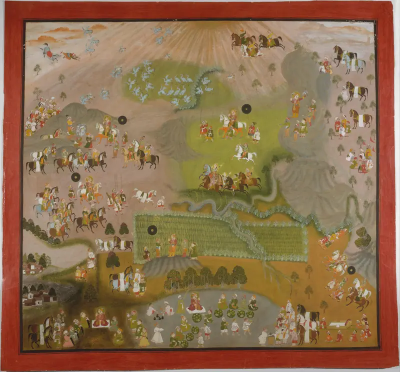 Maharana Jagat Singh Hawks for Cranes Wall Art by Shiva and Dayal - High-Resolution Digital Print