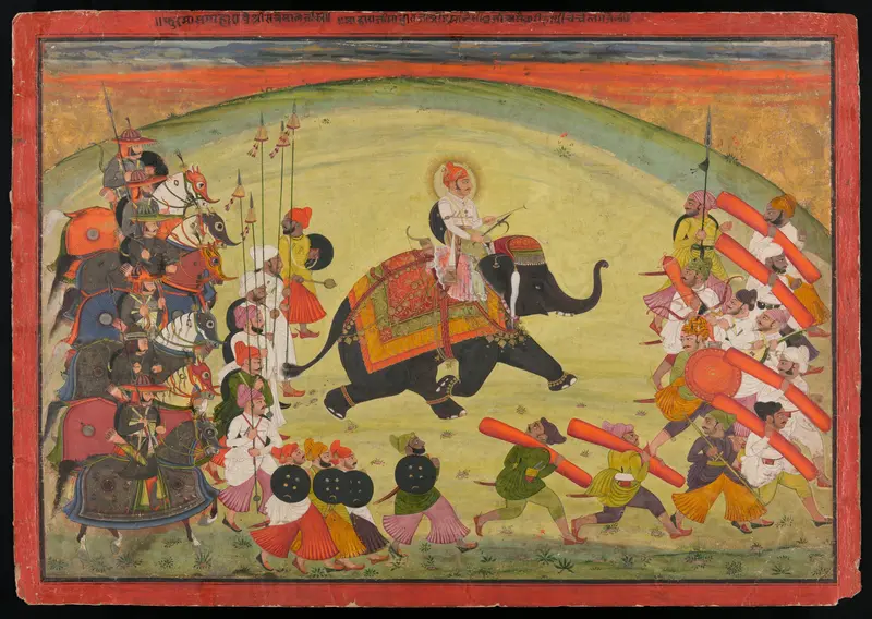 Maharao Guman Singh Riding an Elephant in Procession Wall Art by Unknown - High-Resolution Digital Print