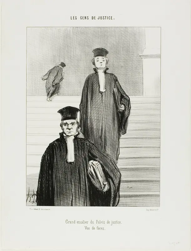 Main Staircase of the Palace of Justice. Front view, plate 36 from Les Gens De Justice
