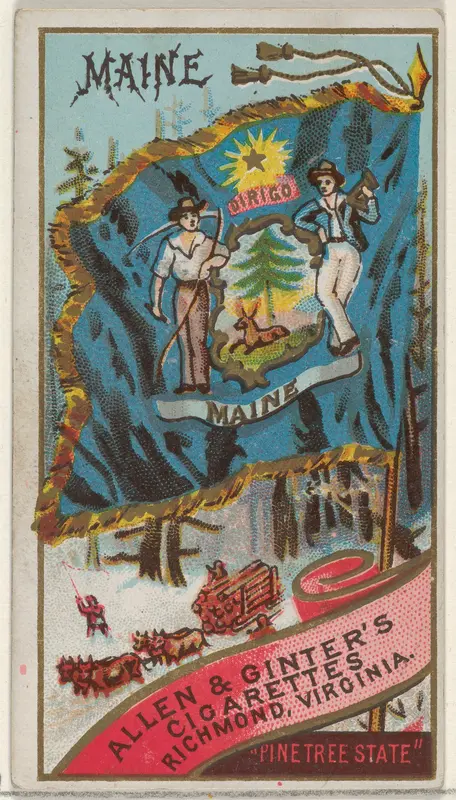 Maine, from Flags of the States and Territories (N11) for Allen & Ginter Cigarettes Brands Wall Art by Allen & Ginter - High-Resolution Digital Print