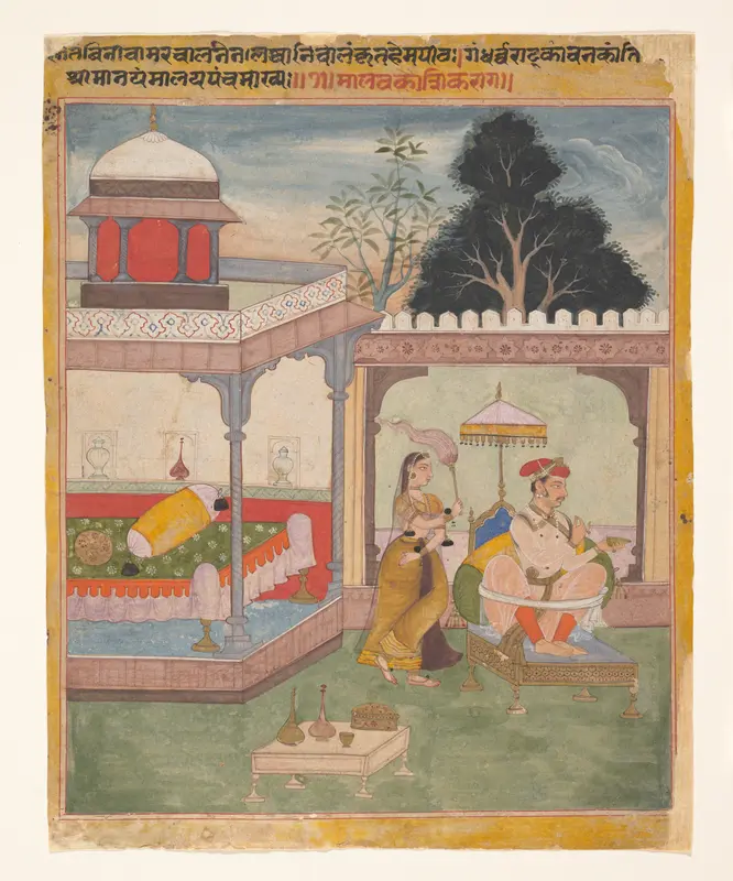 Malavakusika Raga: Page from a Dispersed Ragmala Series (Garland of Musical Modes) Wall Art by Unknown - High-Resolution Digital Print