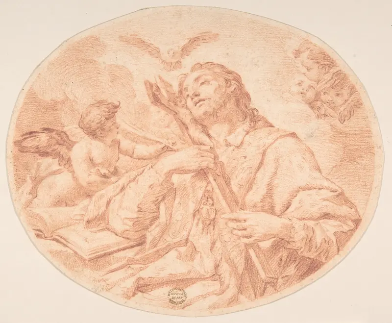 Male Saint in Ecstasy Wall Art by Anonymous, Italian, Roman-Bolognese, 17th century - High-Resolution Digital Print