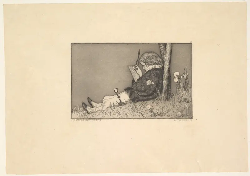 Malerische Zueignung, from the series Radierte Skizzen Wall Art by Max Klinger - High-Resolution Digital Print