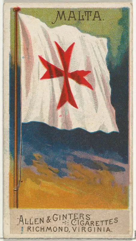 Malta, from Flags of All Nations, Series 2 (N10) for Allen & Ginter Cigarettes Brands Wall Art by Allen & Ginter - High-Resolution Digital Print