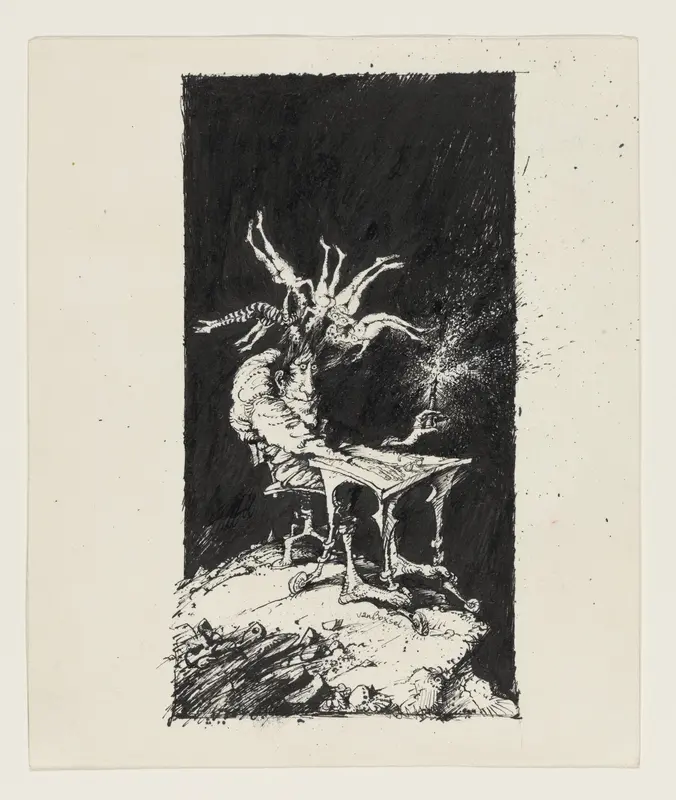 Man achter bureau Wall Art by Unknown - High-Resolution Digital Print