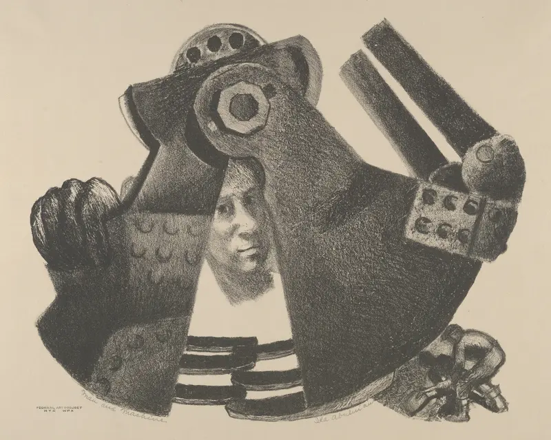 Man and Machine Wall Art by Ida York Abelman - High-Resolution Digital Print