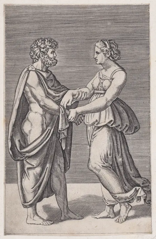 Man and Woman Holding Hands