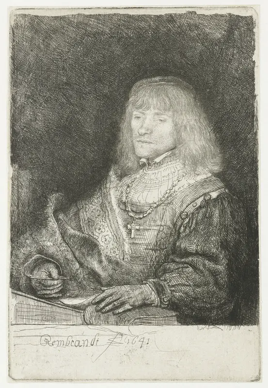 Man at a Desk, Wearing a Cross and Chain Wall Art by Unknown - High-Resolution Digital Print